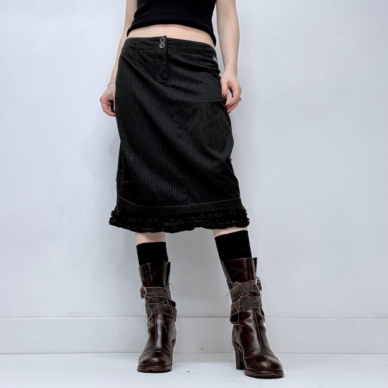 Cop Copine black pinstripe a-line skirt