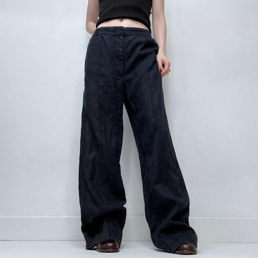 Navy linen wide leg COS trousers