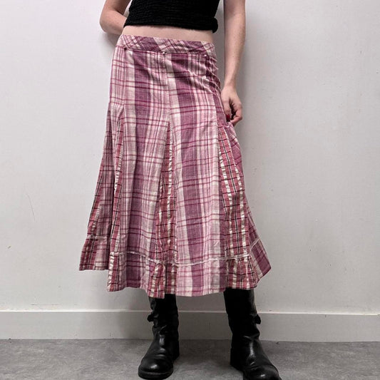 Tartan checked maxi skirt