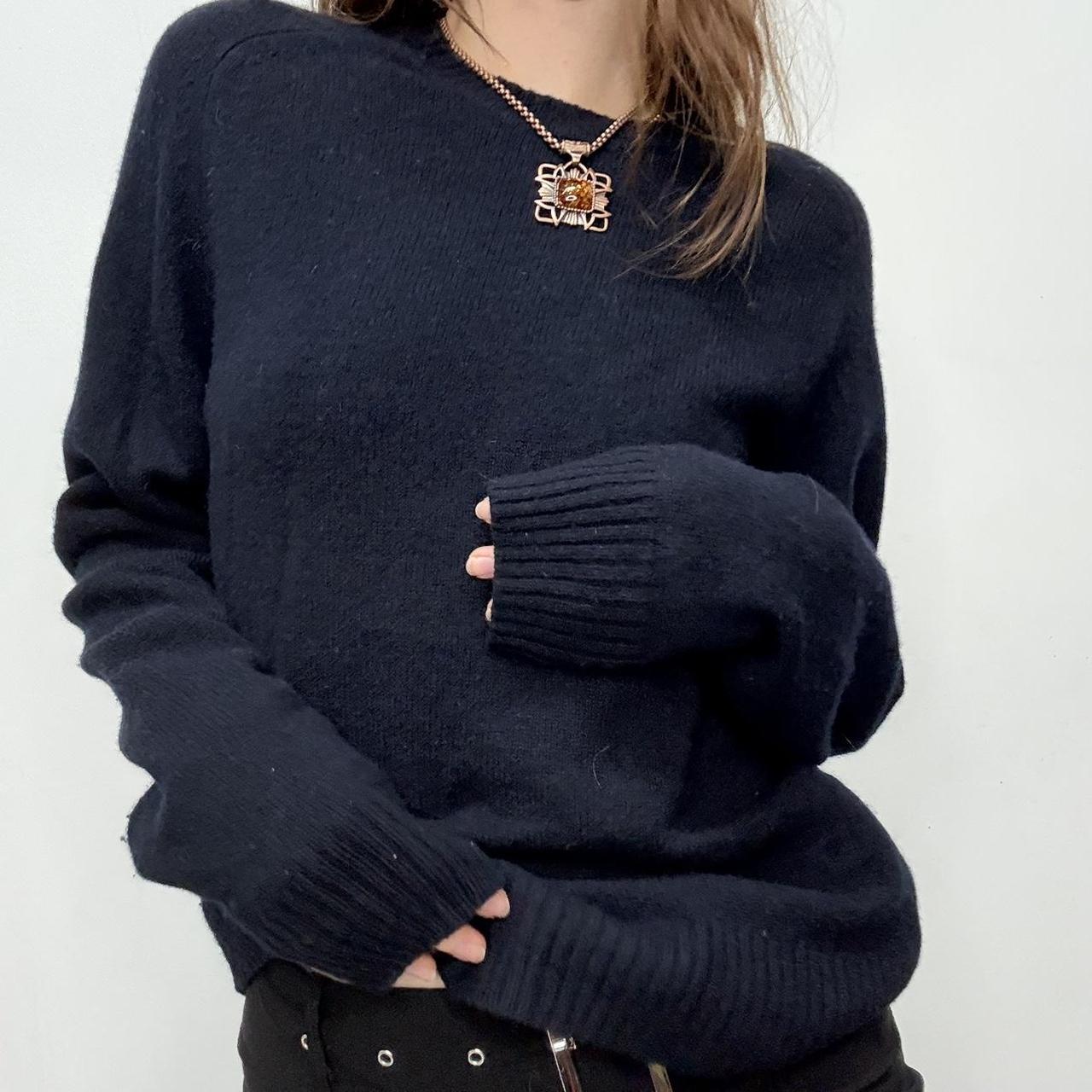 Navy blue wool jumper