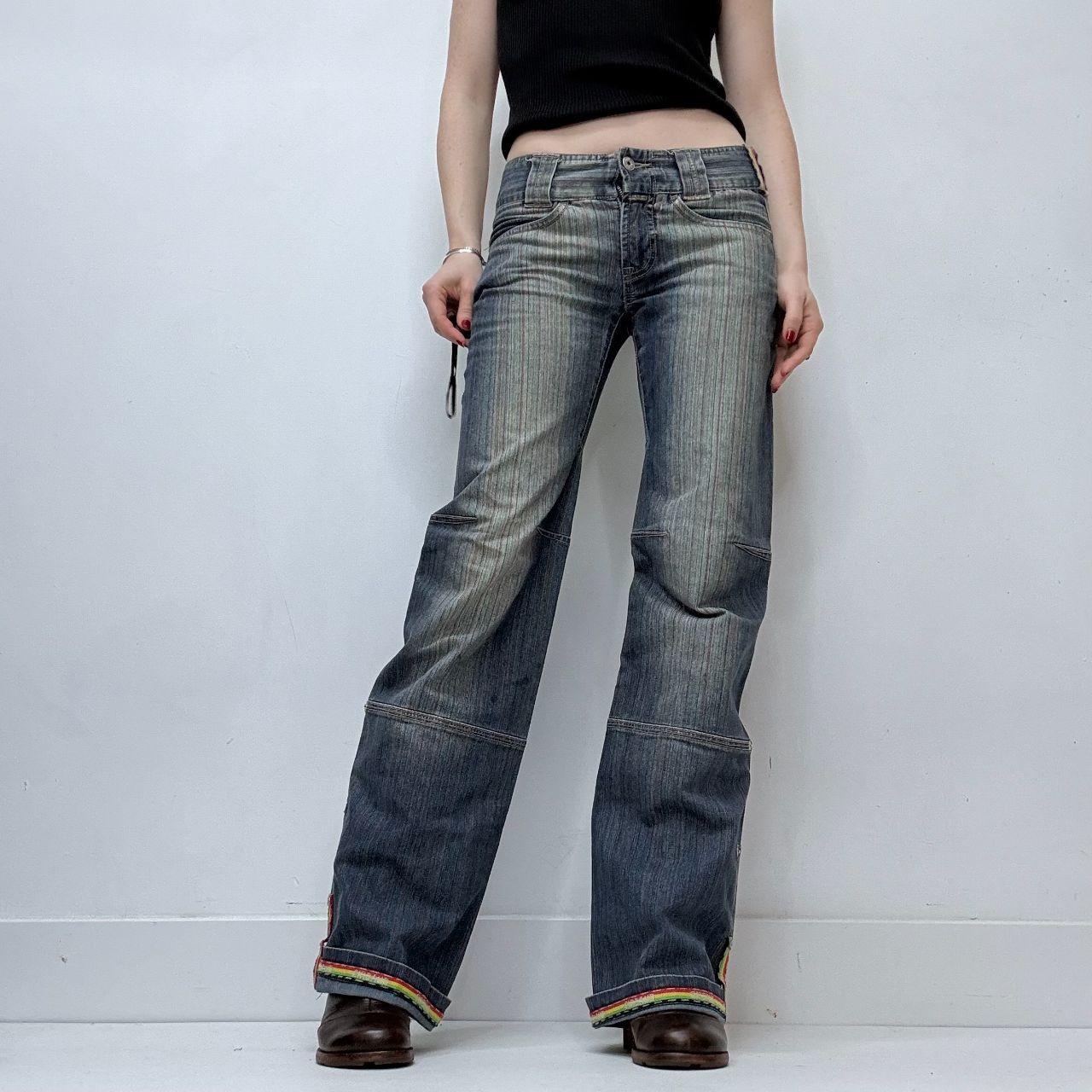 Low-rise marithe francois girbaud pinstripe jeans