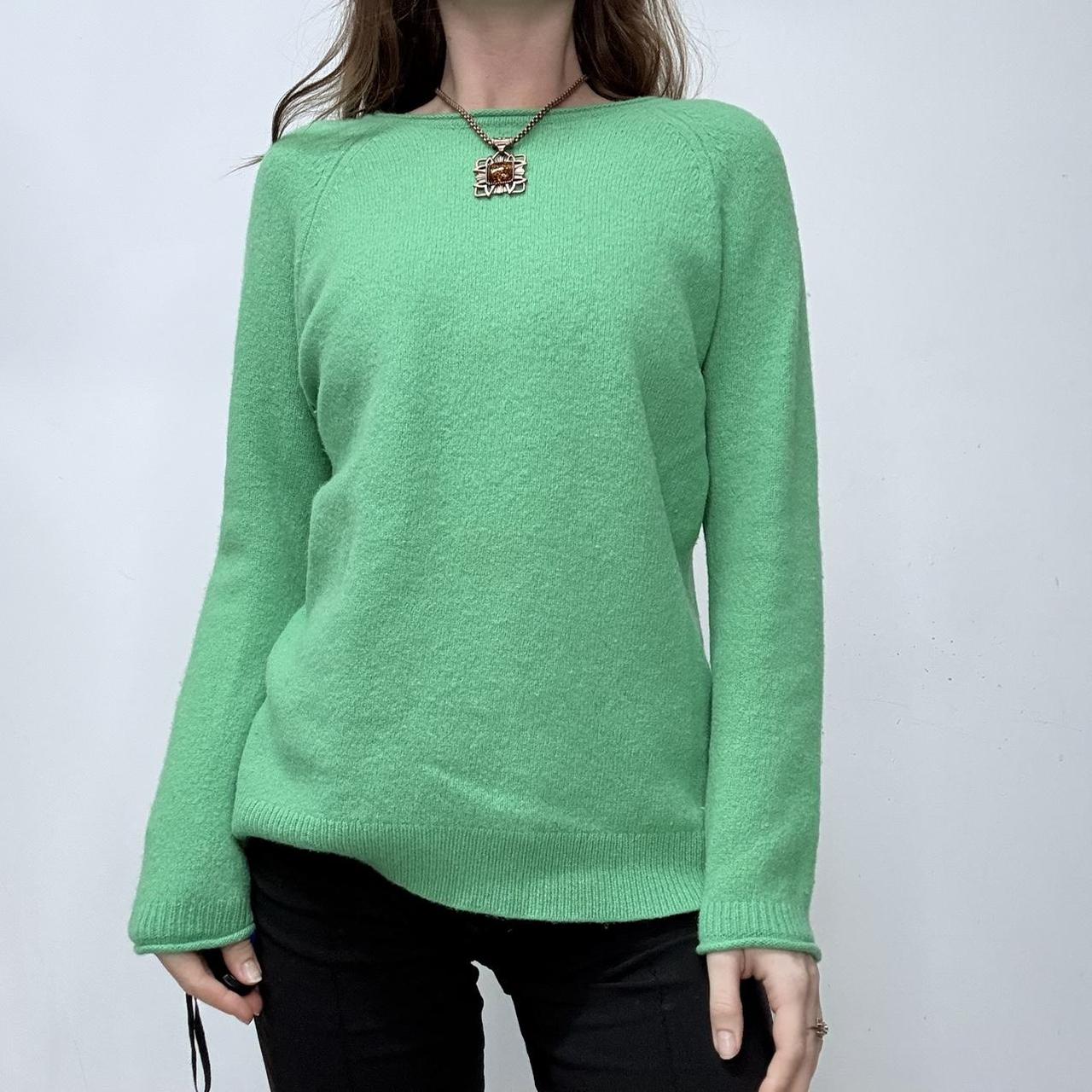 Green wool knitted jumper