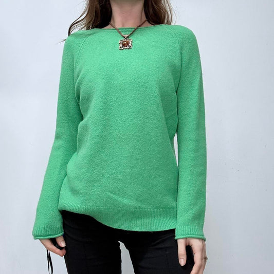 Green wool knitted jumper