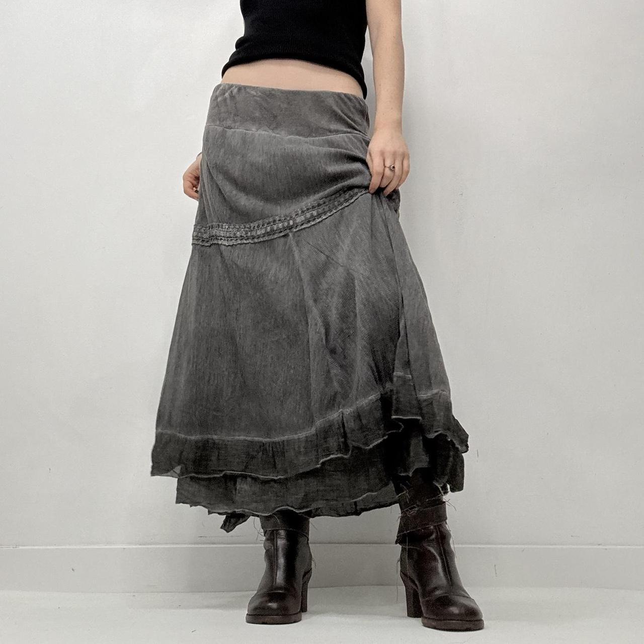 Distressed layered grunge skirt