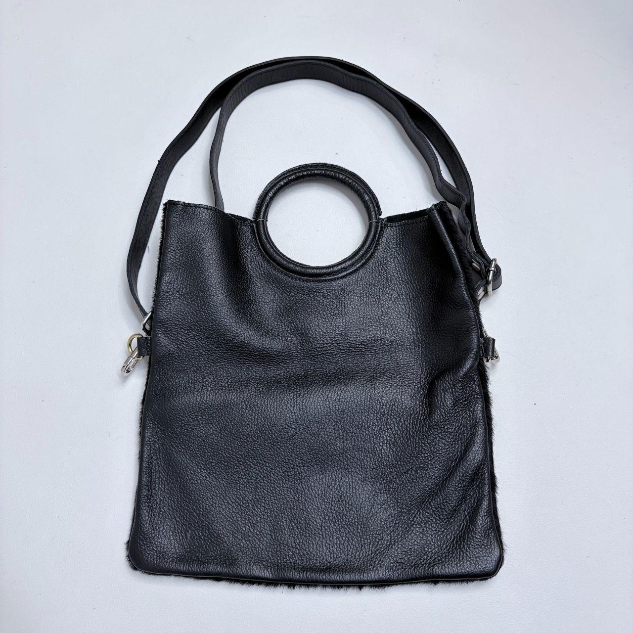 Black cowhide leather mini bag
