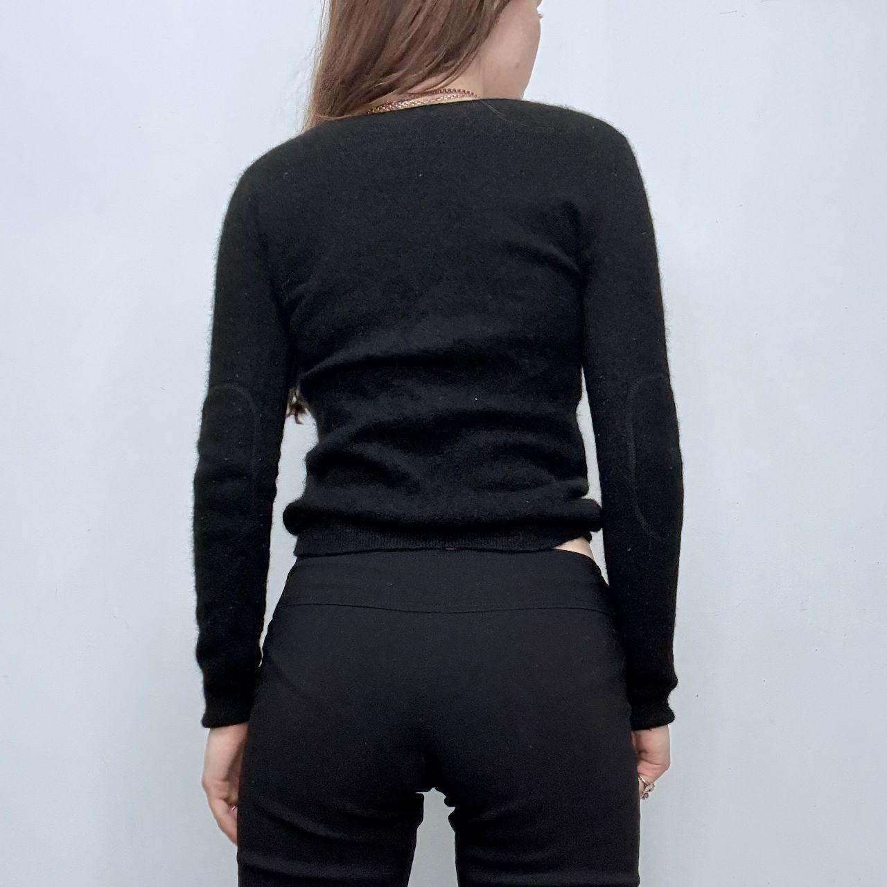 Cropped black cashmere jumper