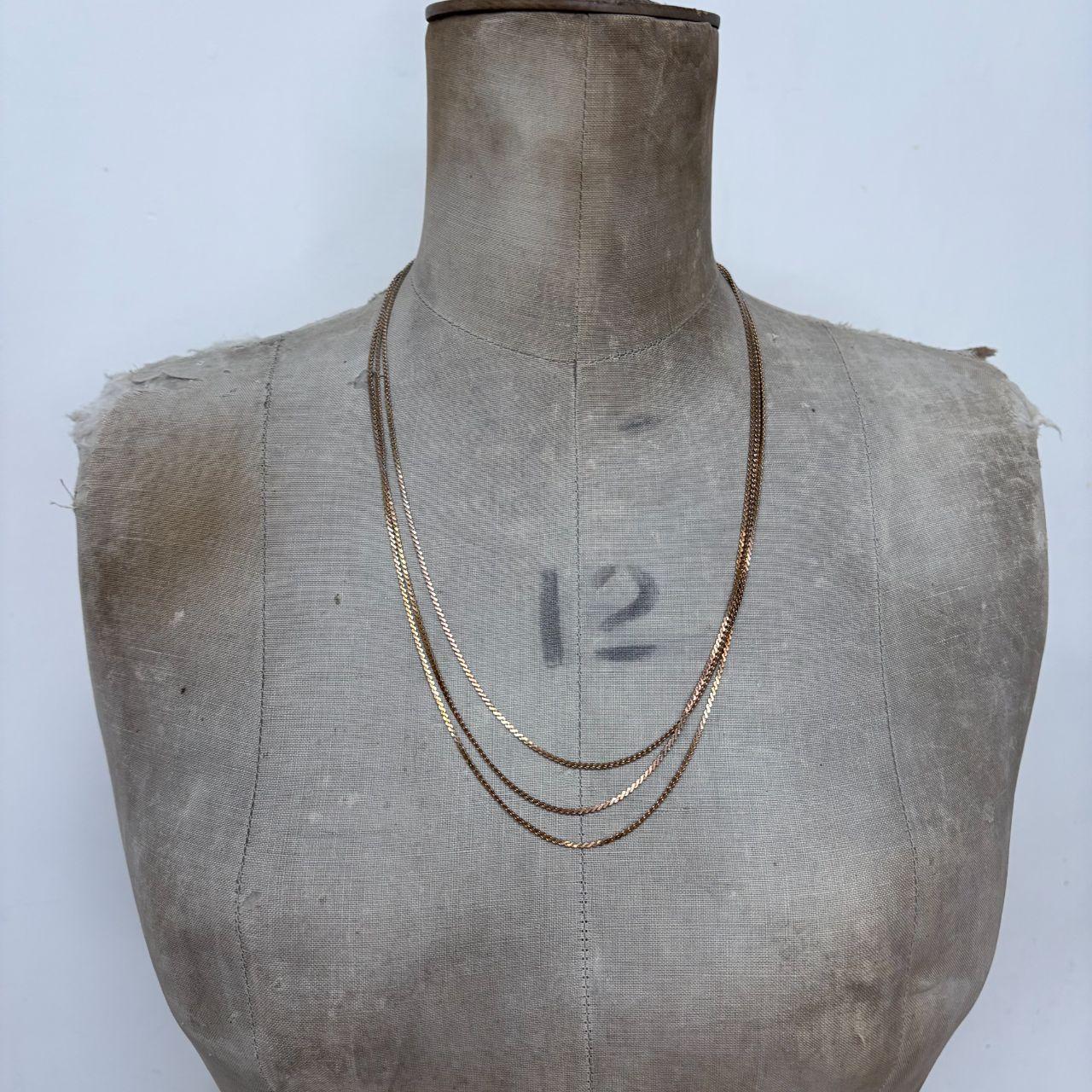 Layered gold tone chain necklace