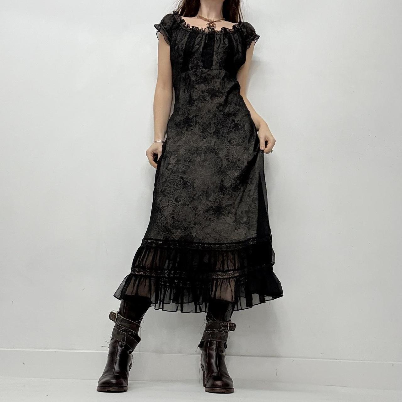 Black lace gothic grunge dress