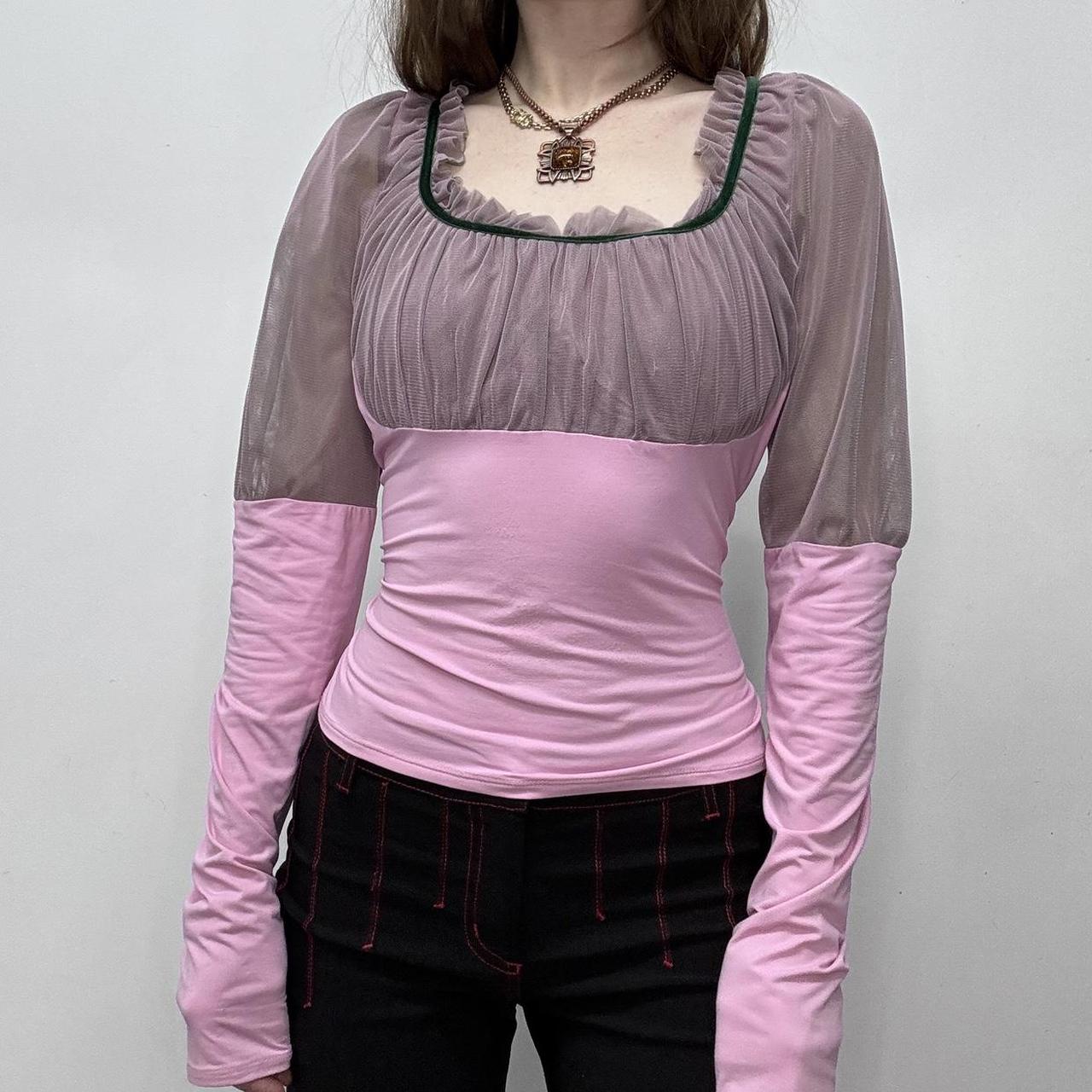 Pink gathered puff Versace shirt