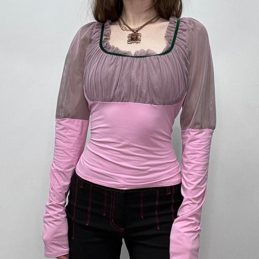 Pink gathered puff Versace shirt