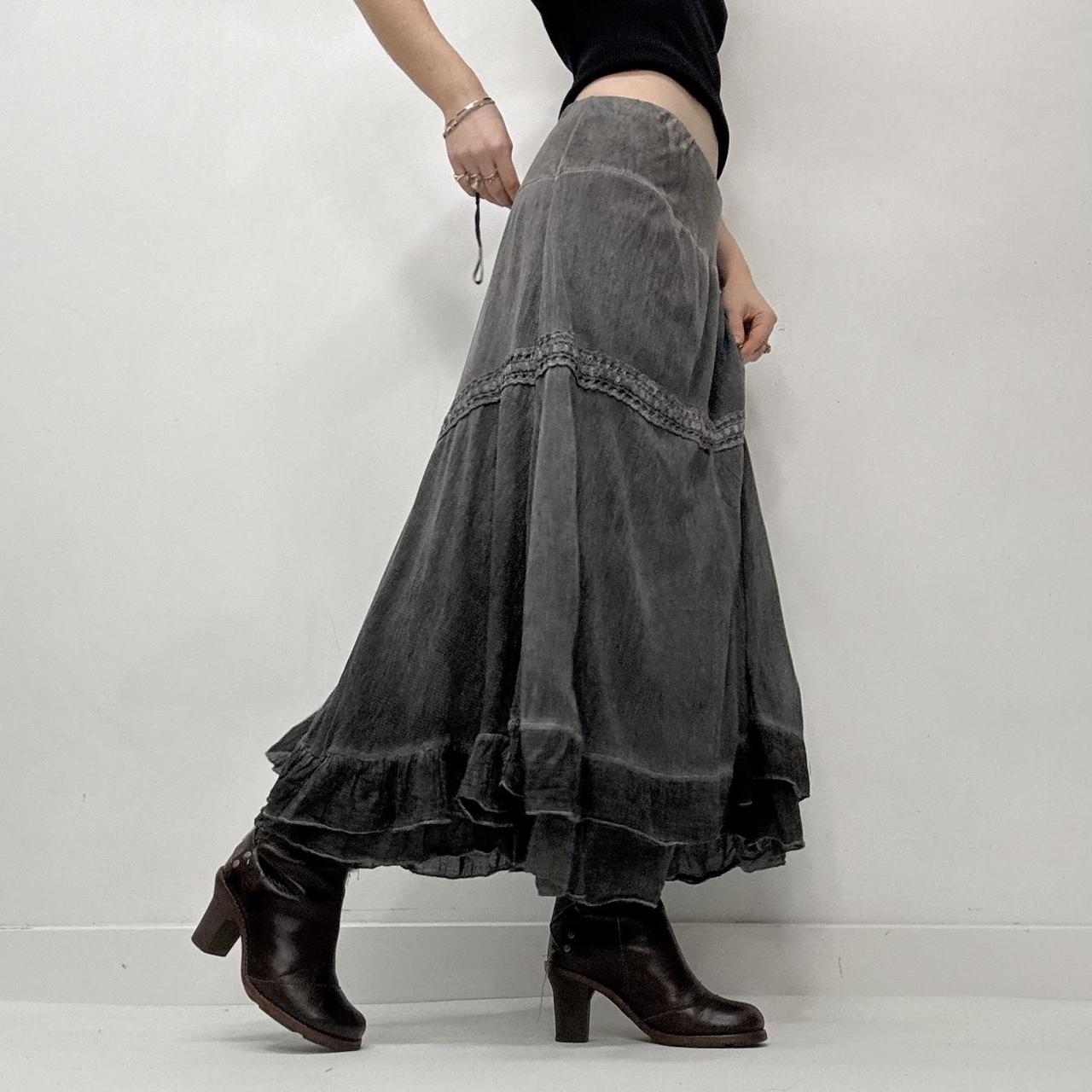 Distressed layered grunge skirt
