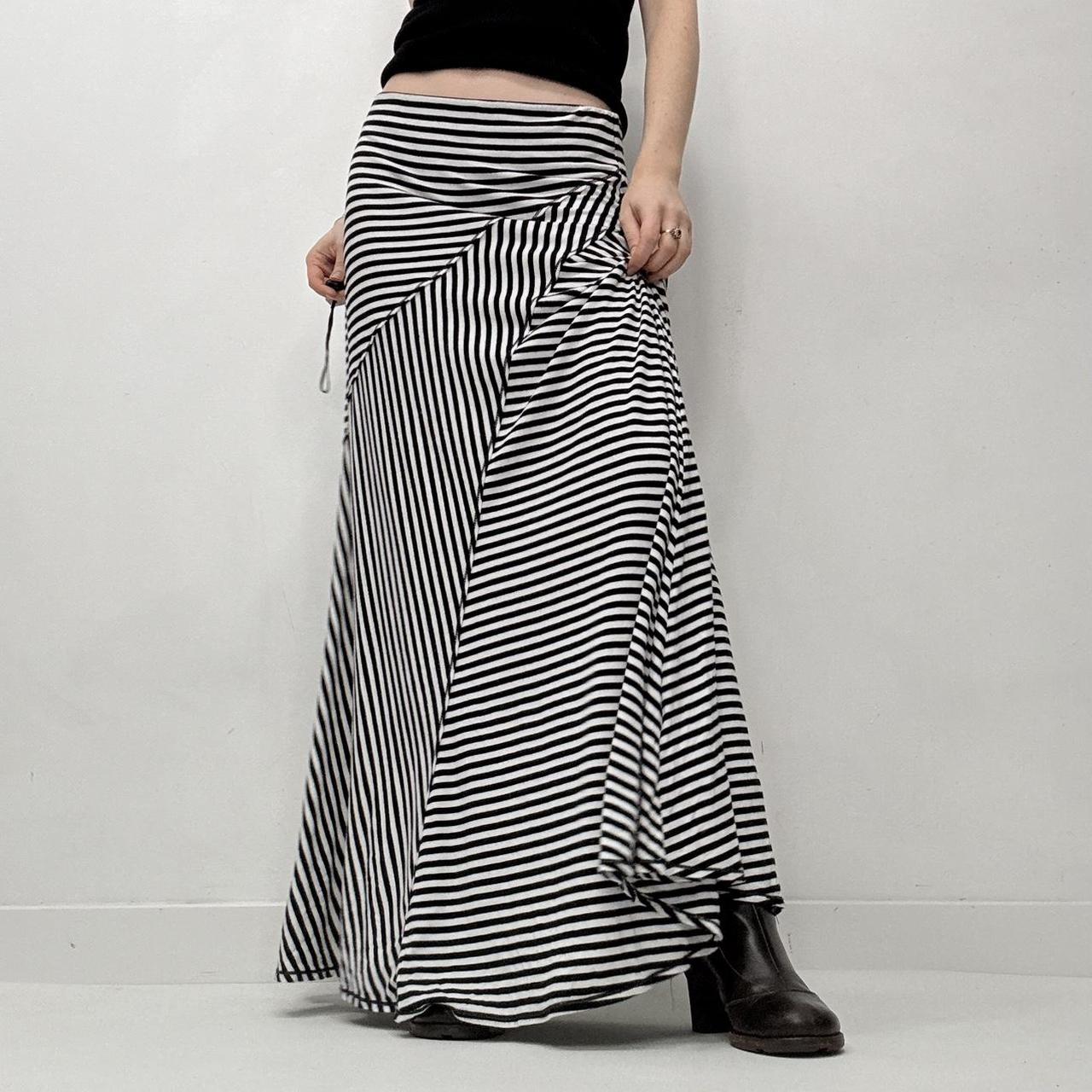 Striped jersey maxi skirt