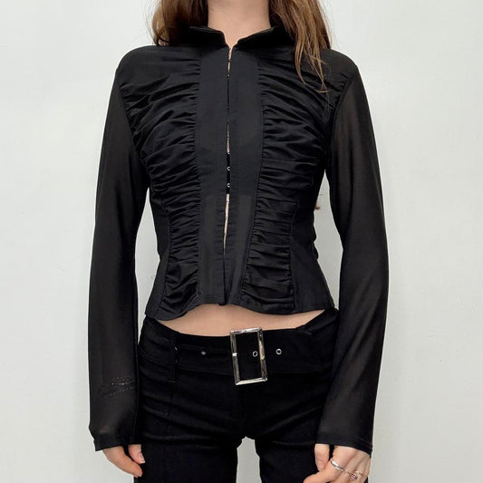Black cinched corset shirt