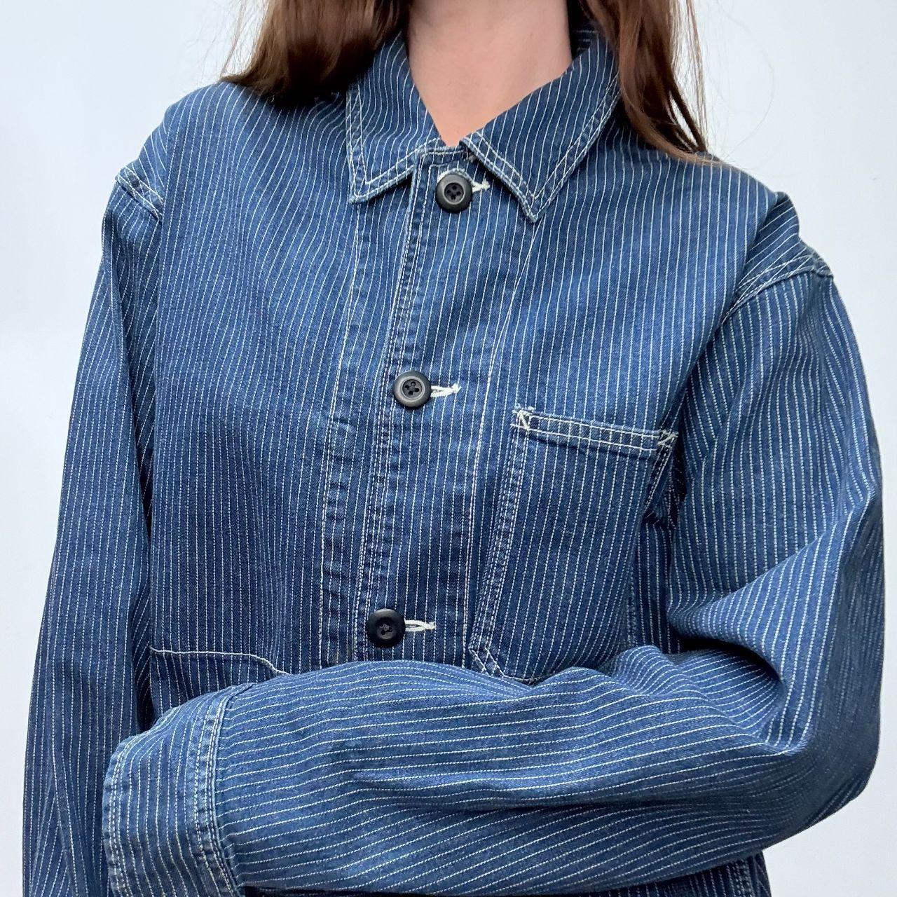 Denim pinstripe chore jacket