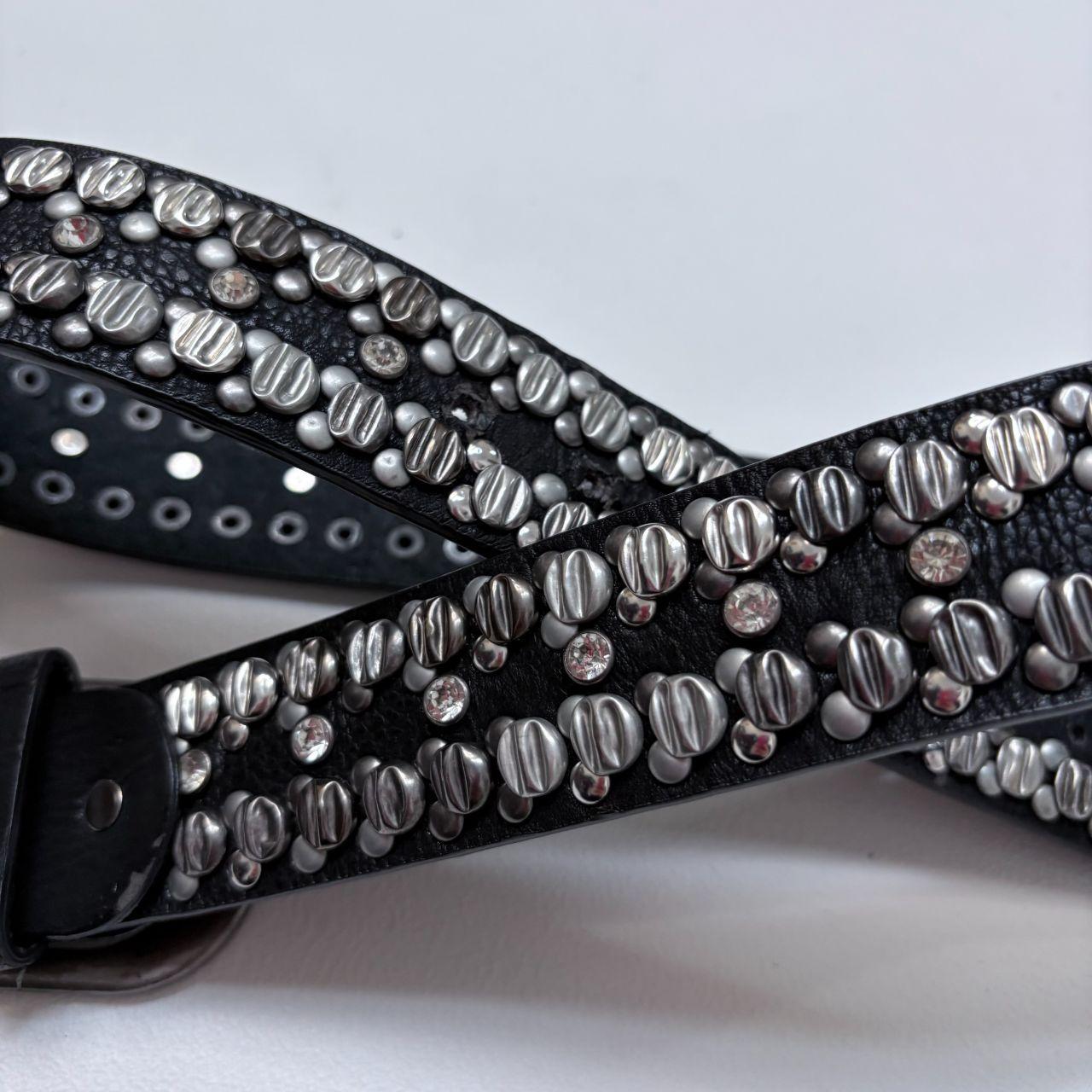 Black leather studded grunge belt