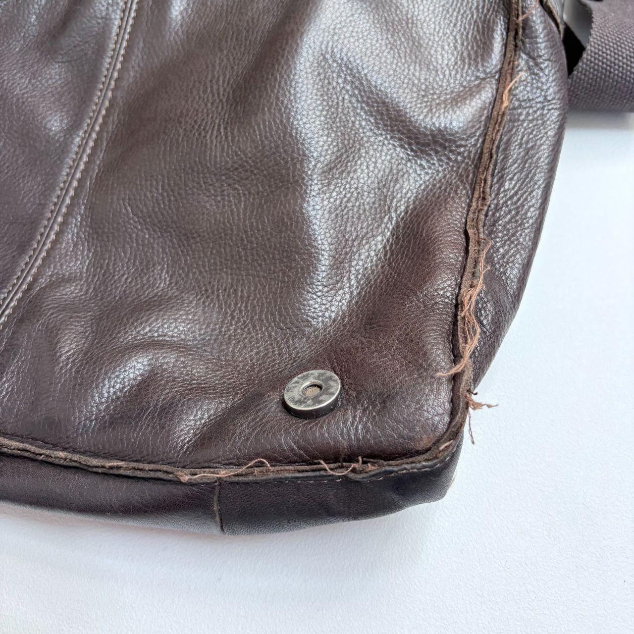 Brown leather slouchy hobo satchel bag