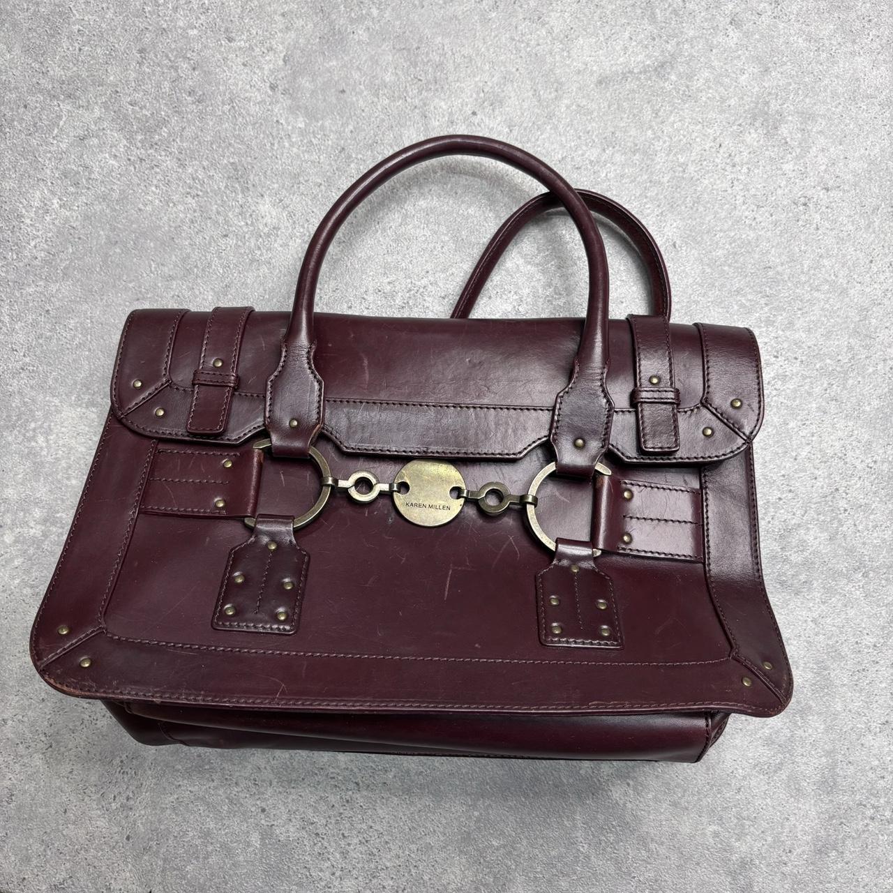 Burgandy leather strap bag