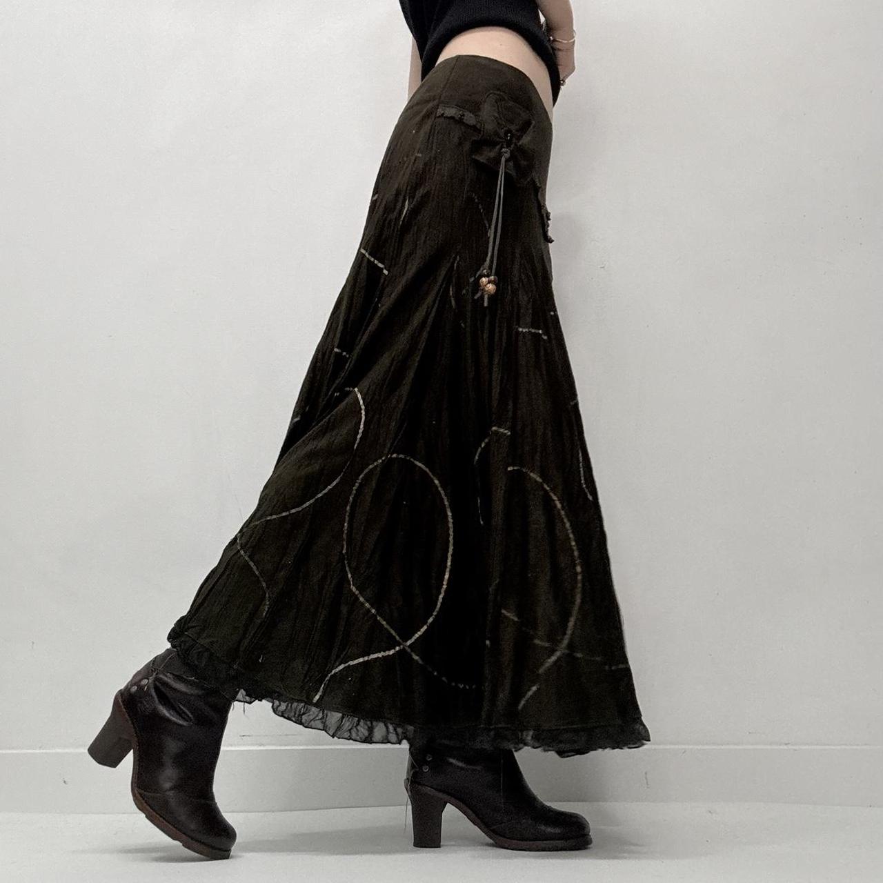 Khaki brown lace distressed fairy skirt