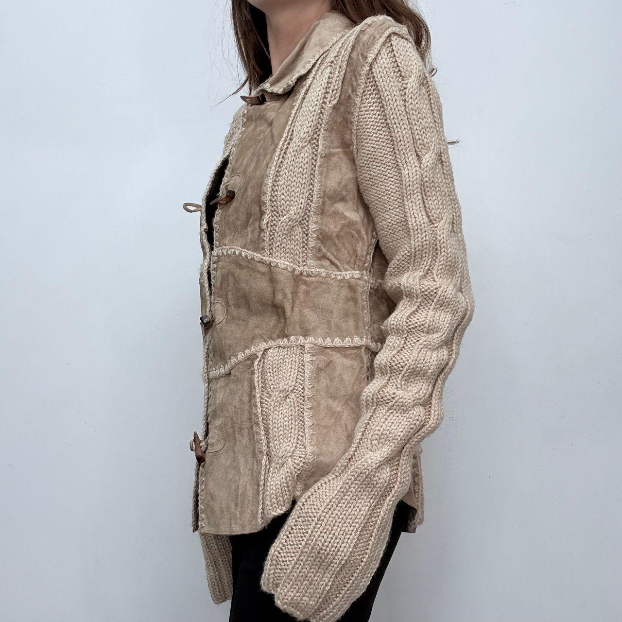 Knitted crochet suede boho jacket