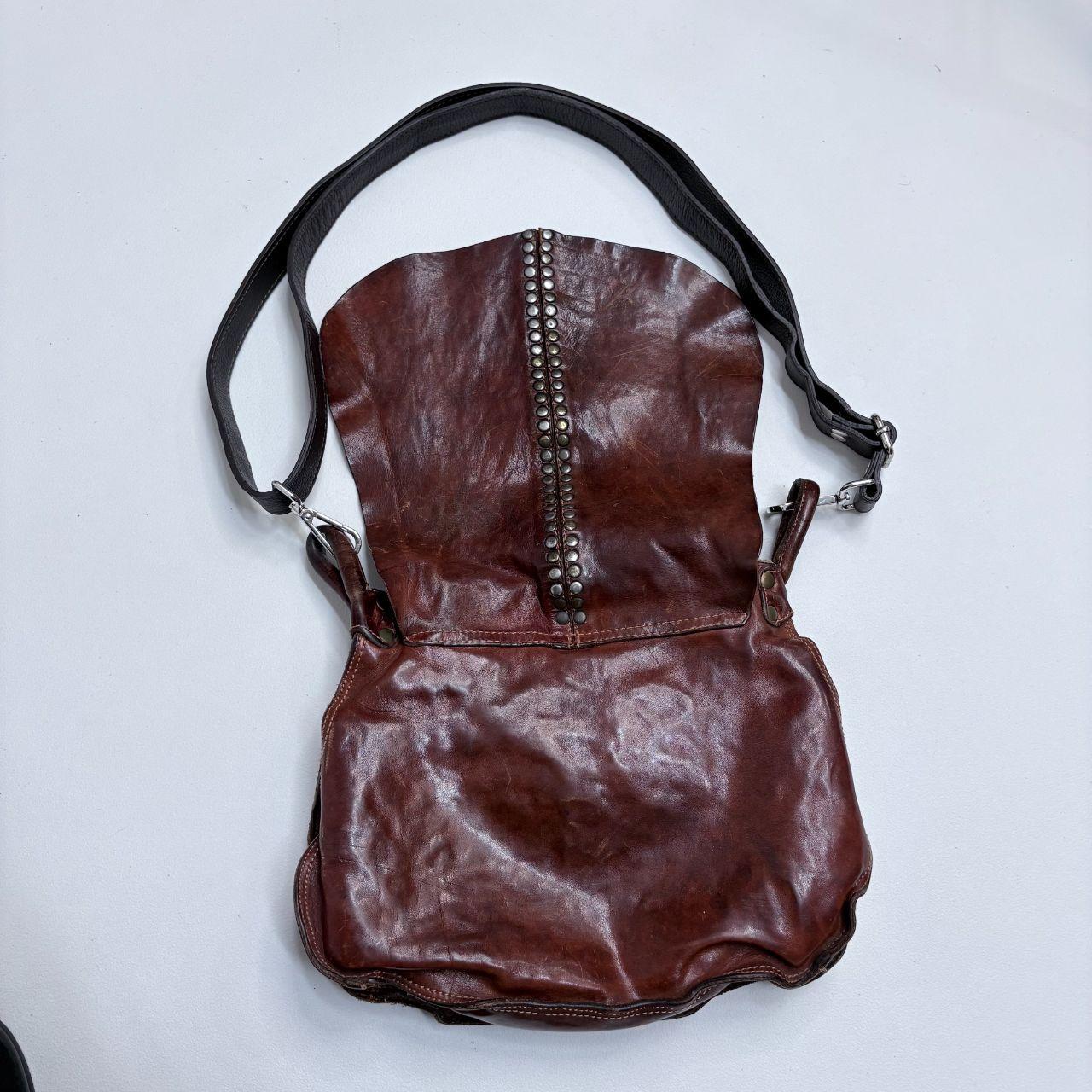 Tan leather studded boho bag