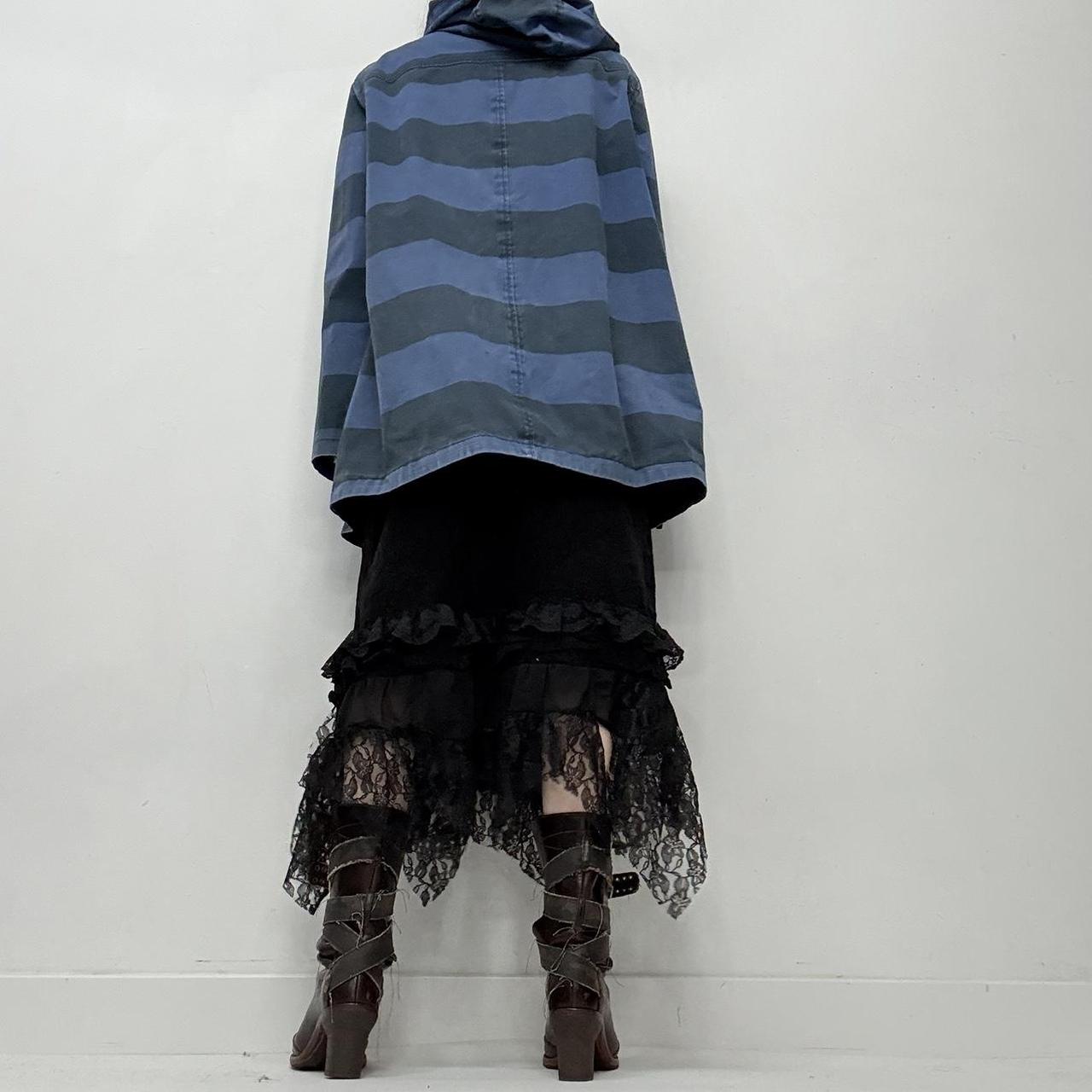Navy striped waterproof pea coat