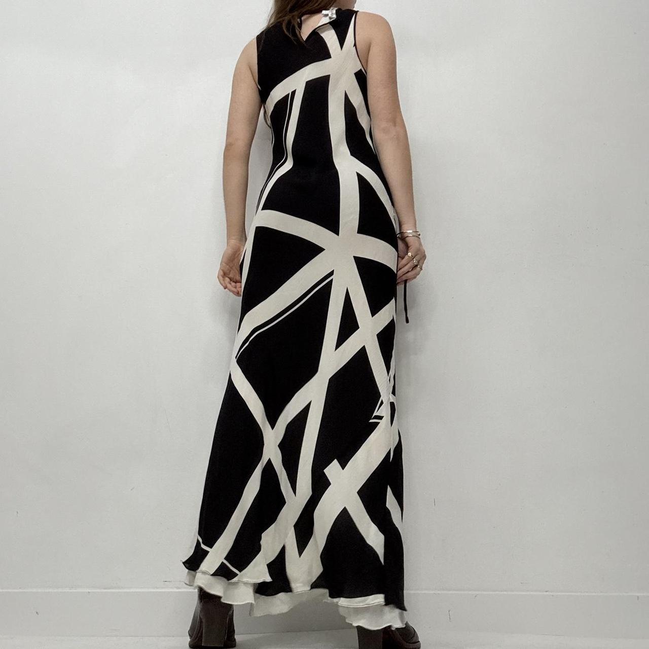 Black silk printed maxi dress