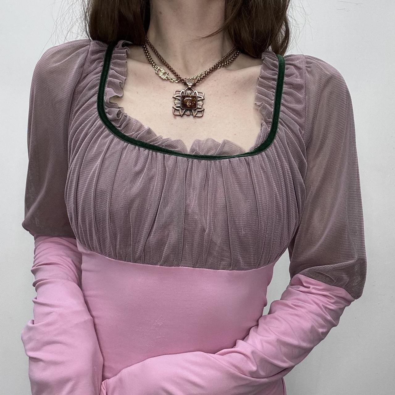 Pink gathered puff Versace shirt