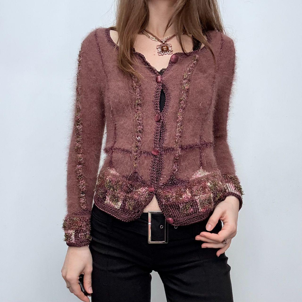 Pink embroidered fairycore cardigan