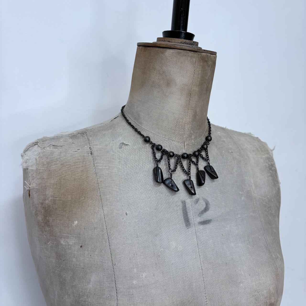 Black draped chain necklace