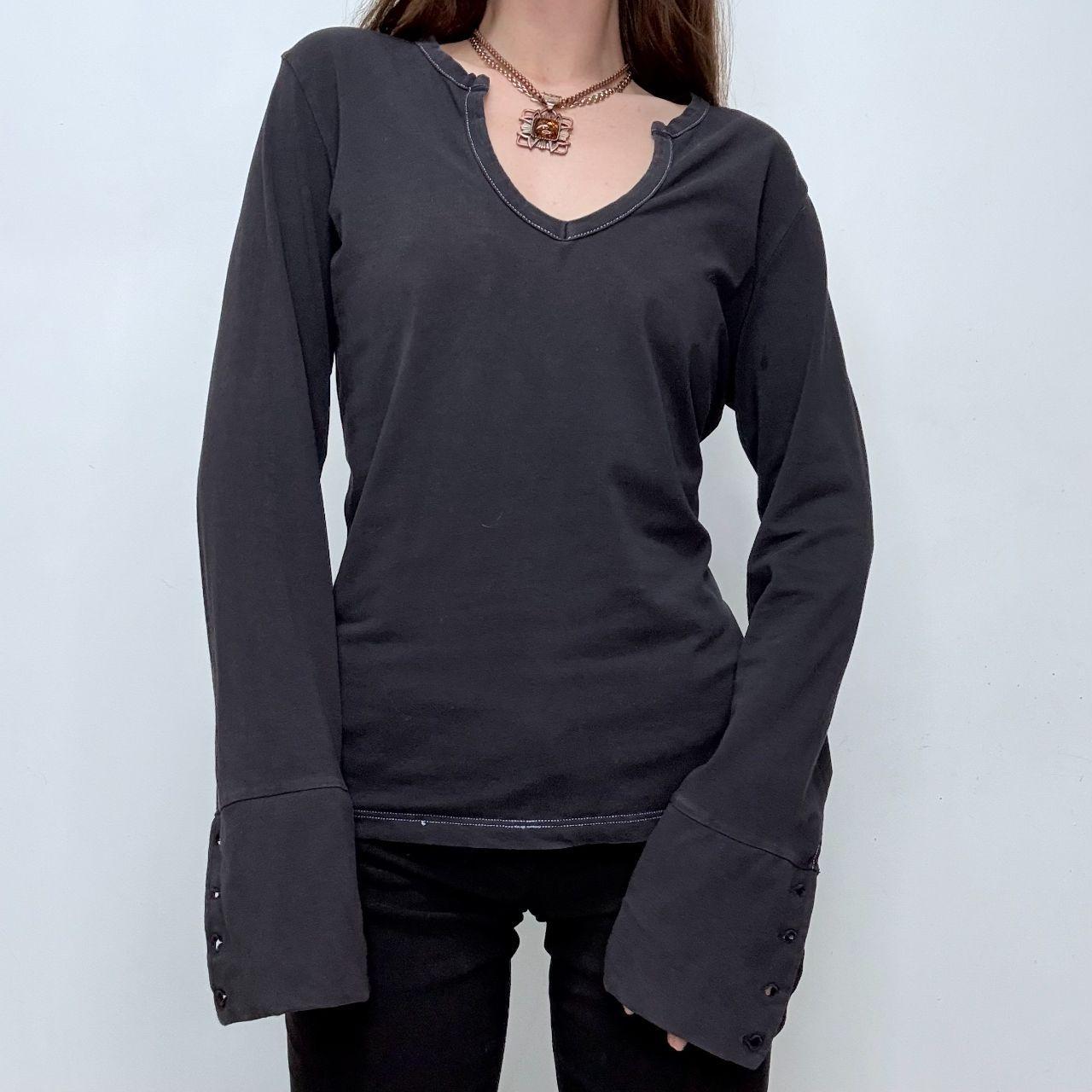 Navy flared slouchy cuff flare t-shirt