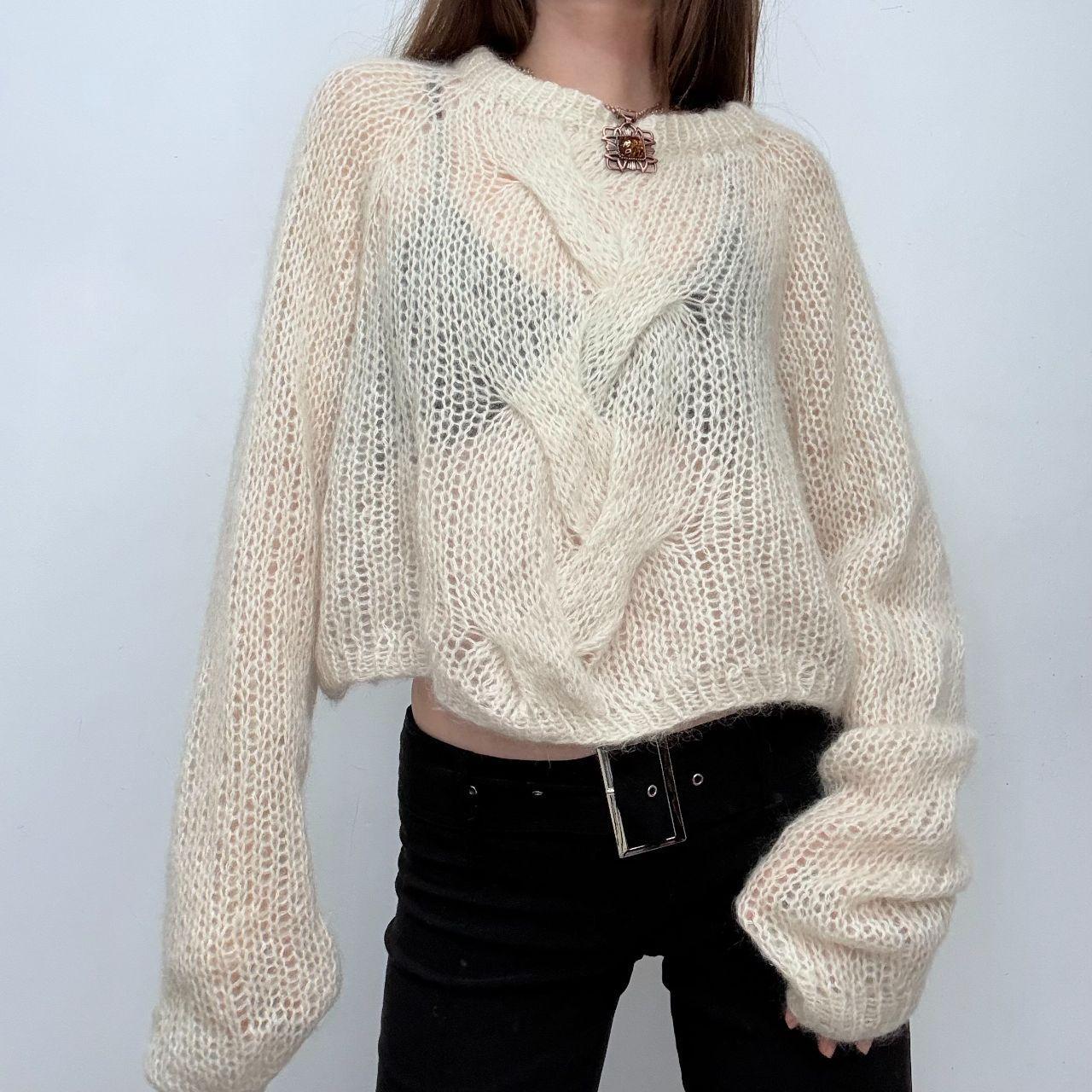 Sheer slouchy mohair silk knit