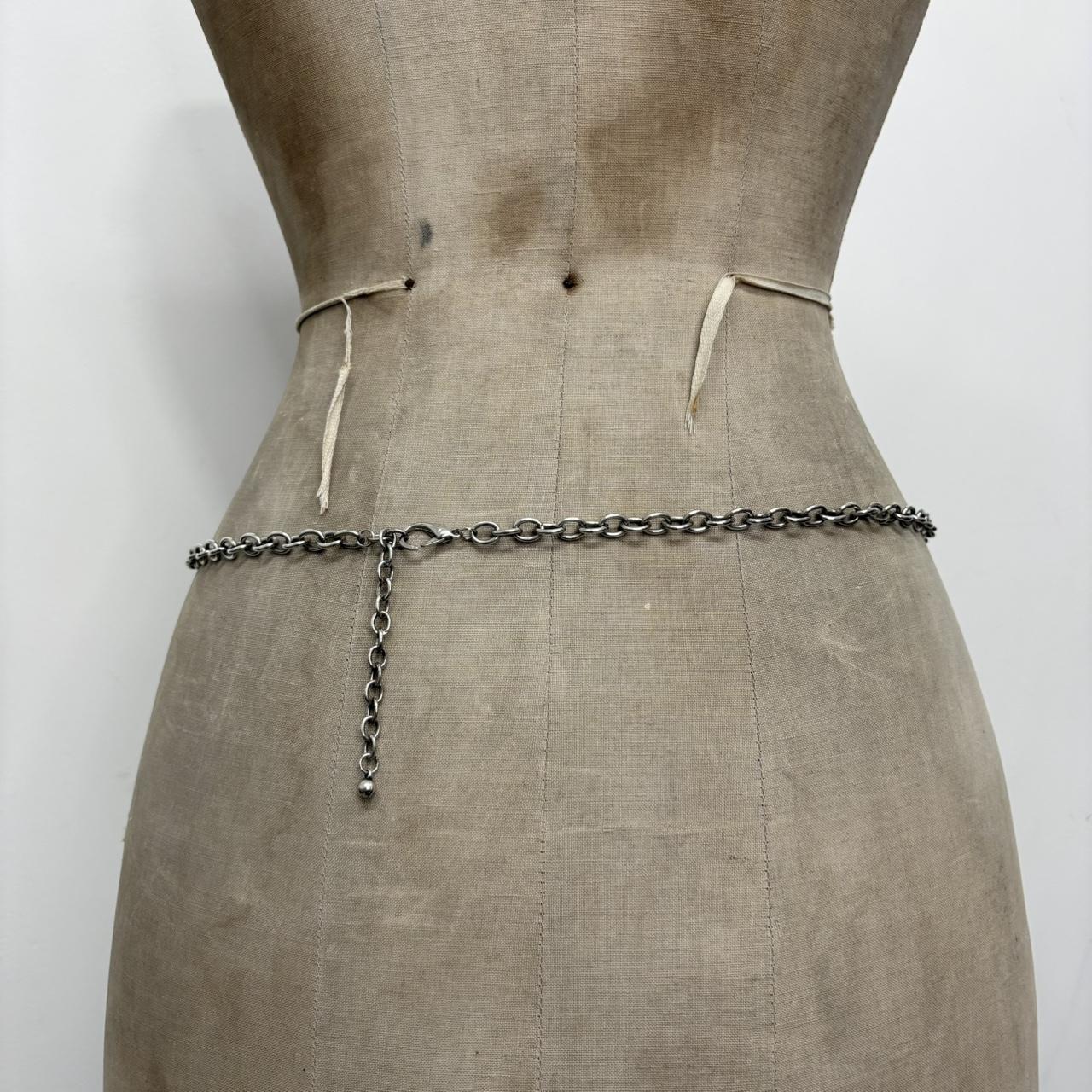 Silver metal heart waist chain belt