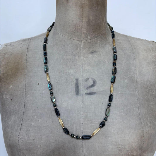 Beaded shell boho necklace