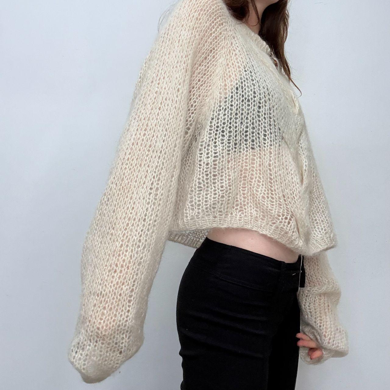 Sheer slouchy mohair silk knit