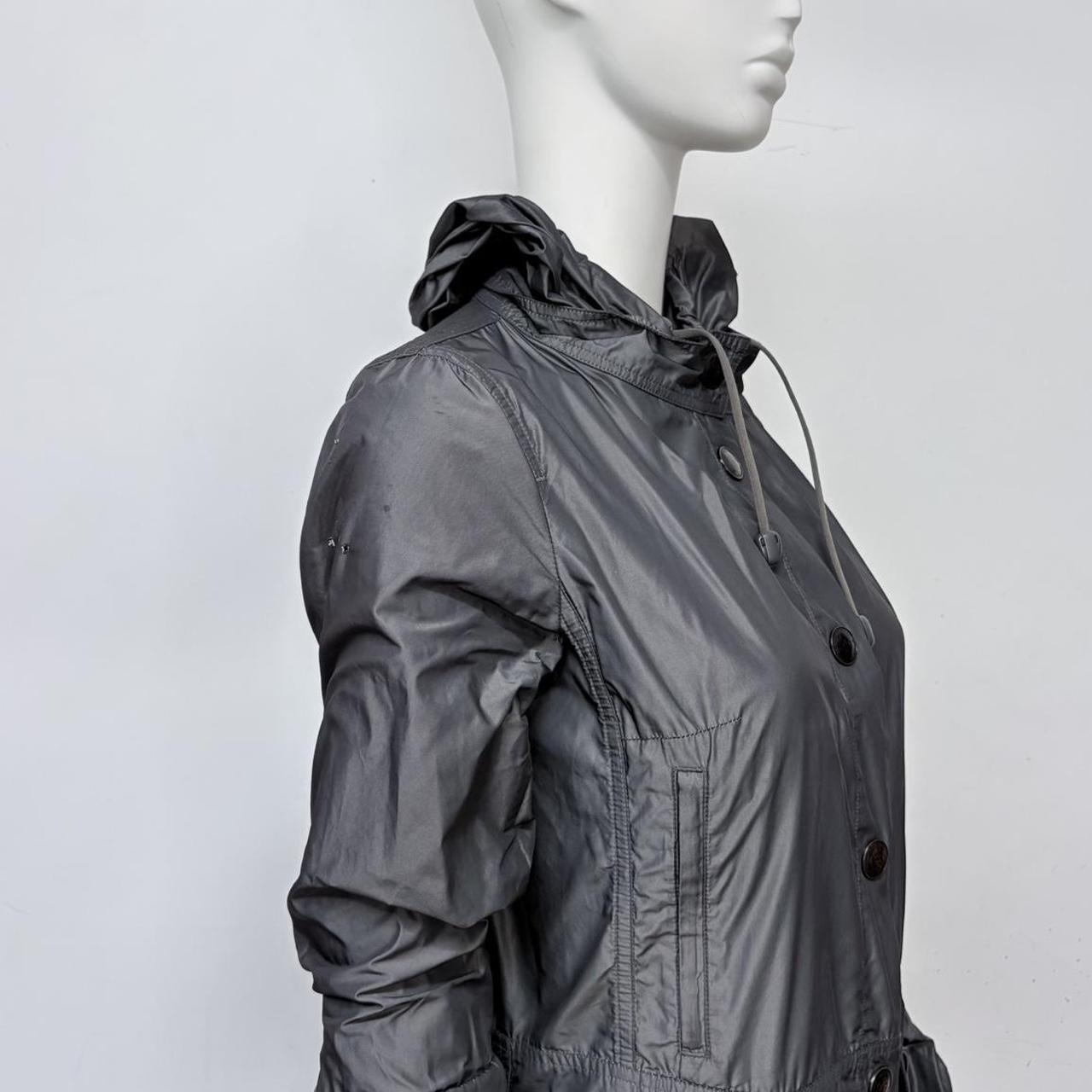 Silver grunge flared puff jacket