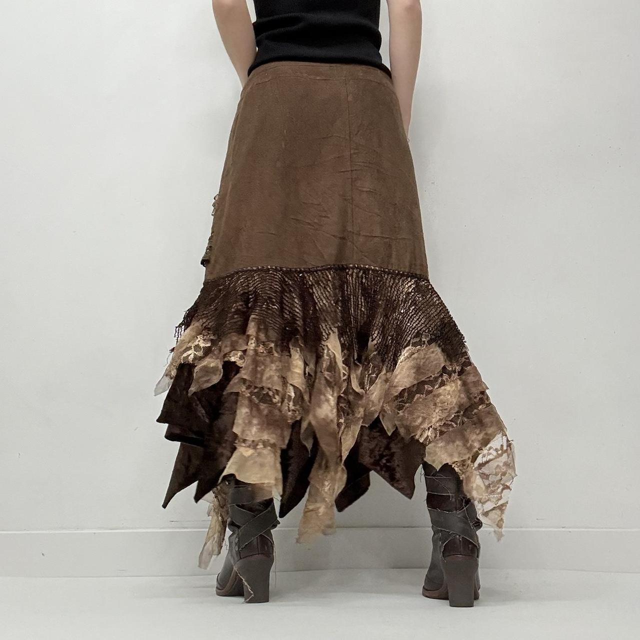 Brown lace fairy grunge skirt