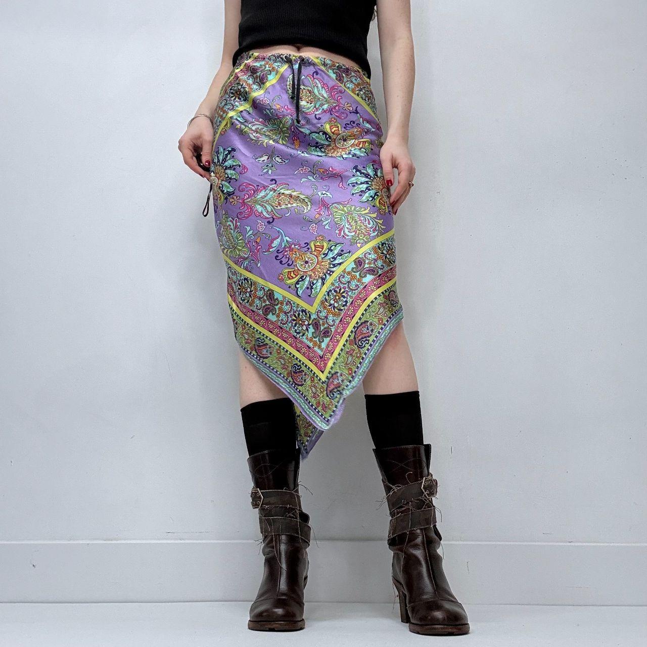 Handkerchief paisley midi skirt