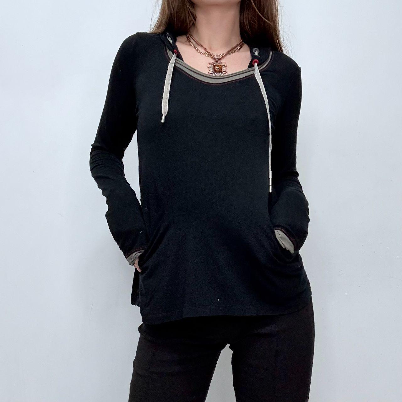 Black slouchy cop copine hooded top