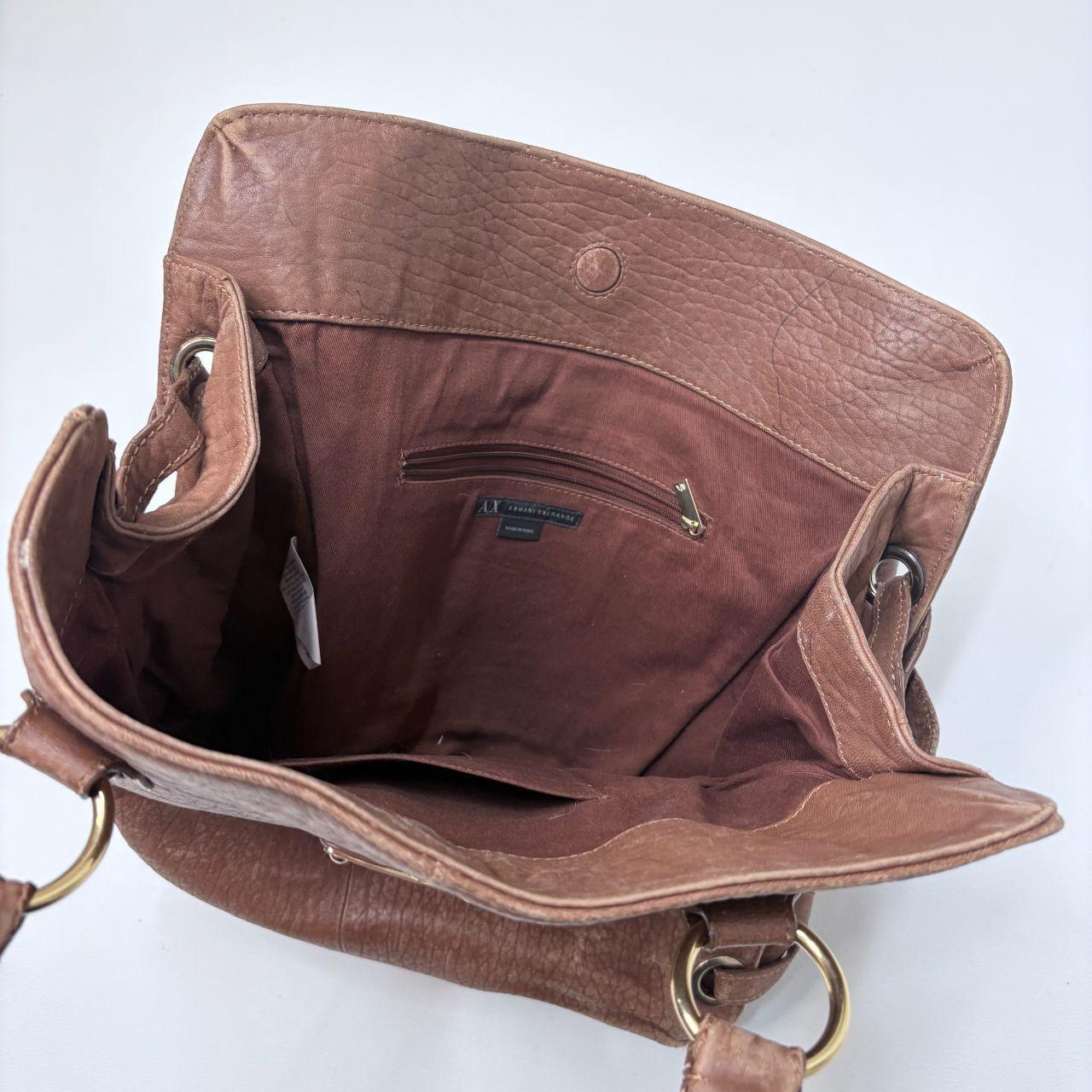 Brown woven leather bag