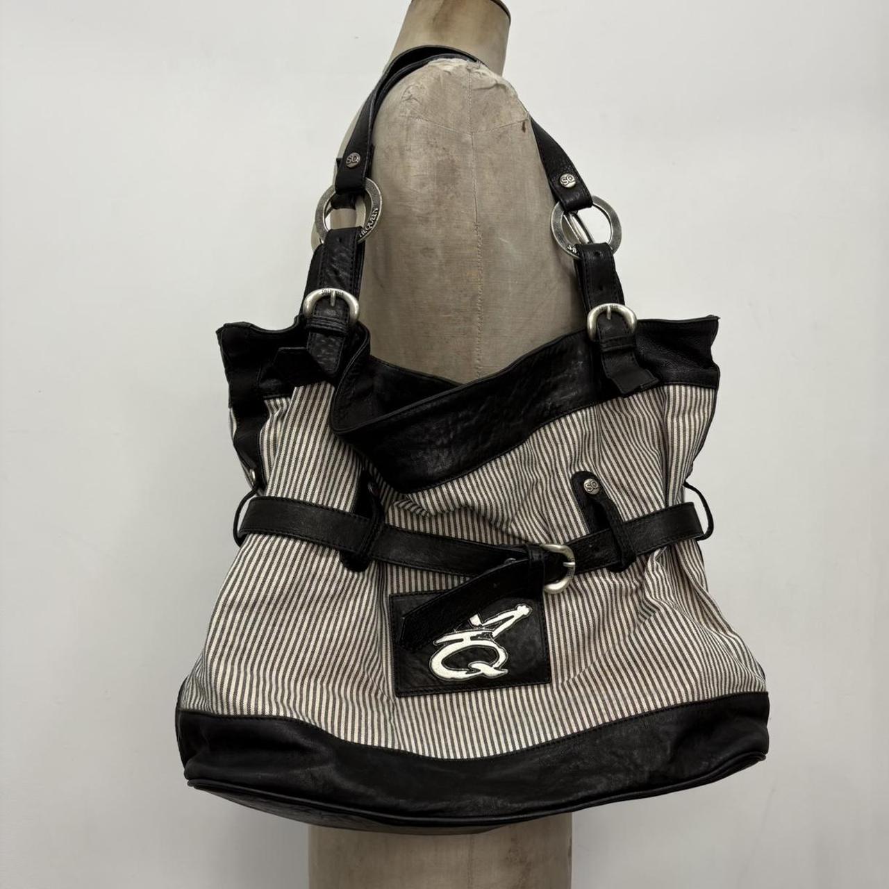 Save the queen striped bag