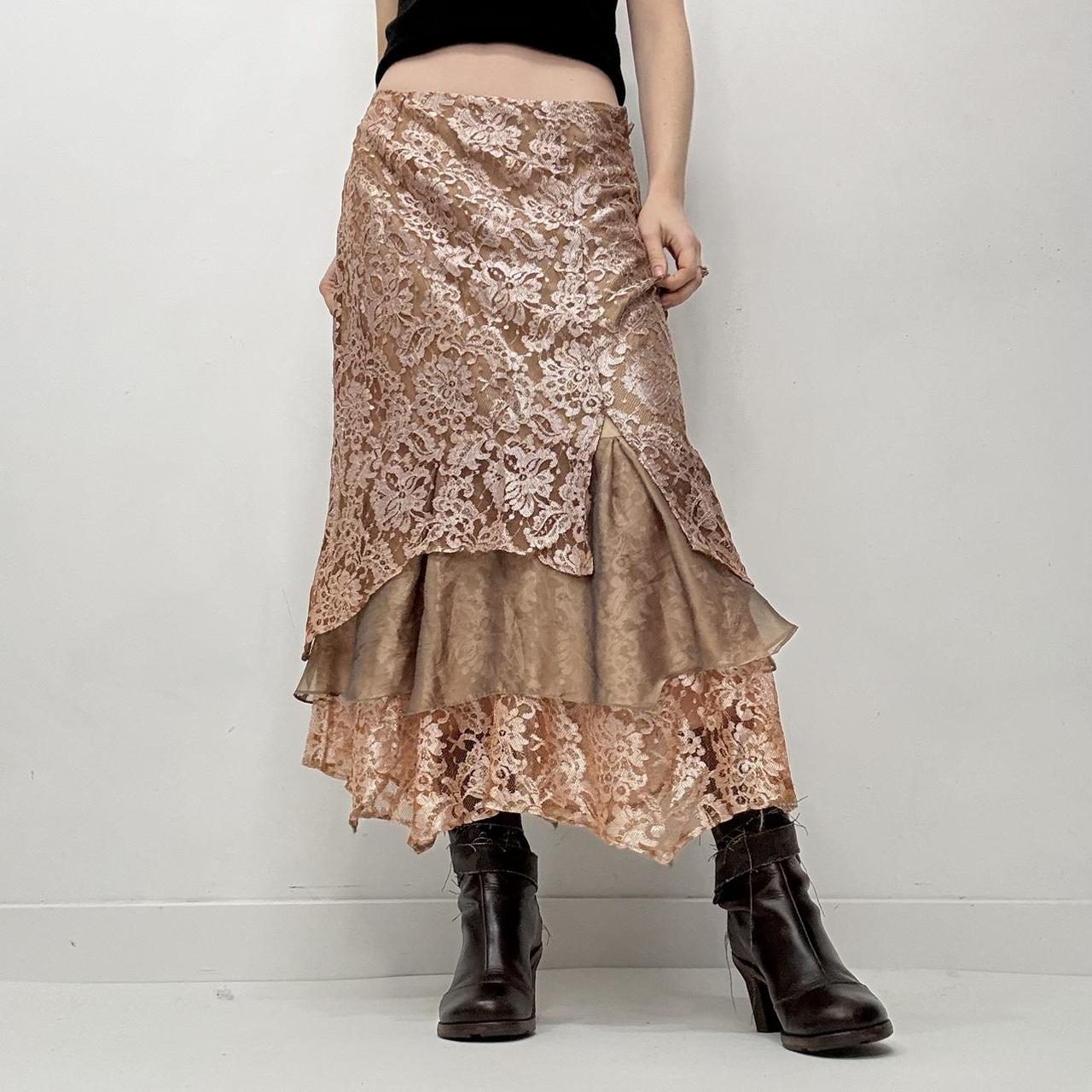 Lace layered fairy maxi skirt