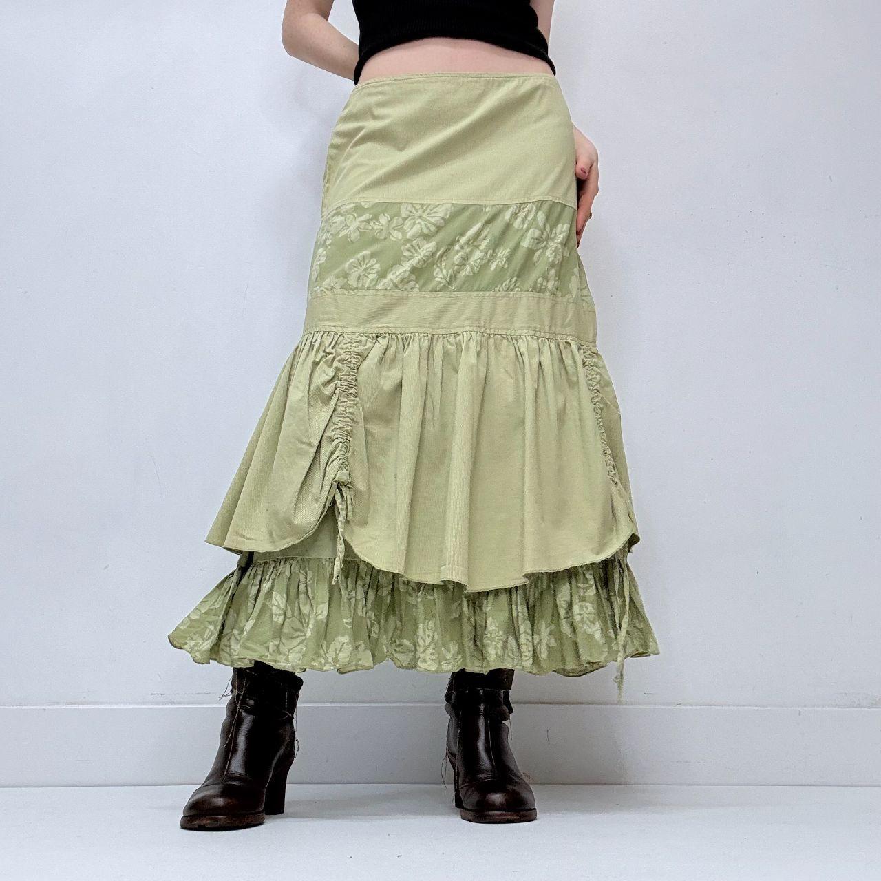 Green ruffle layered fairy skirt