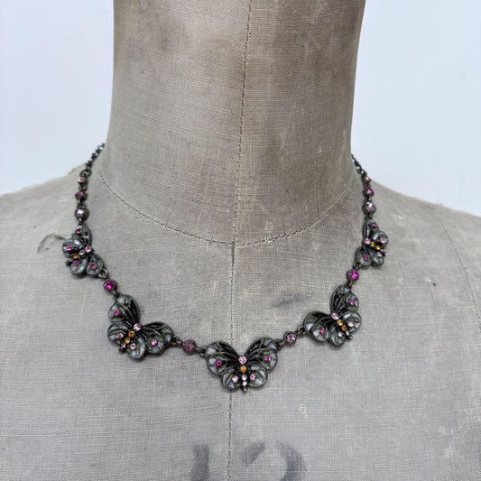 Flower butterfly y2k necklace