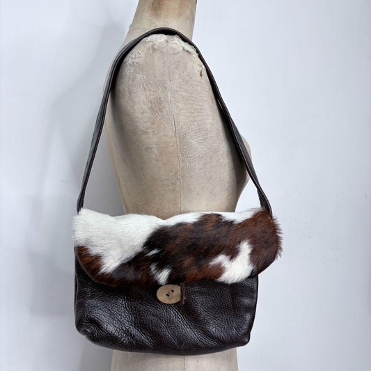 Slouchy cow hide shoulder bag
