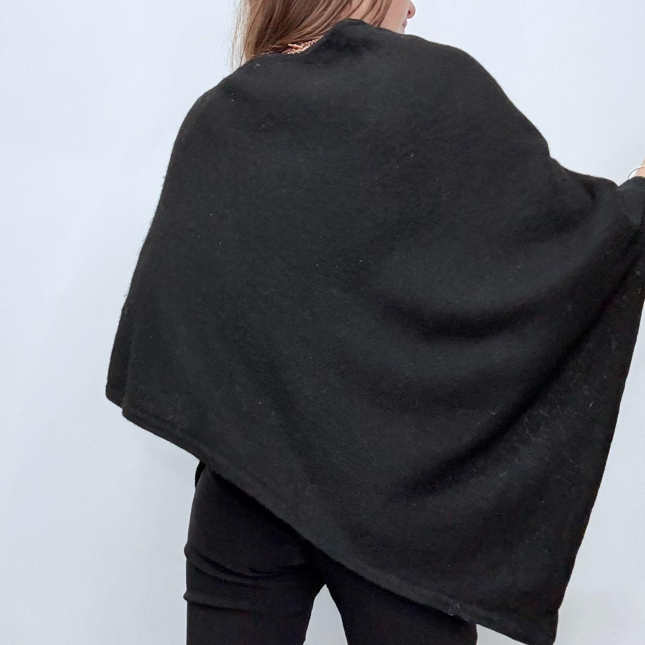 Black wool slouchy cape jumper