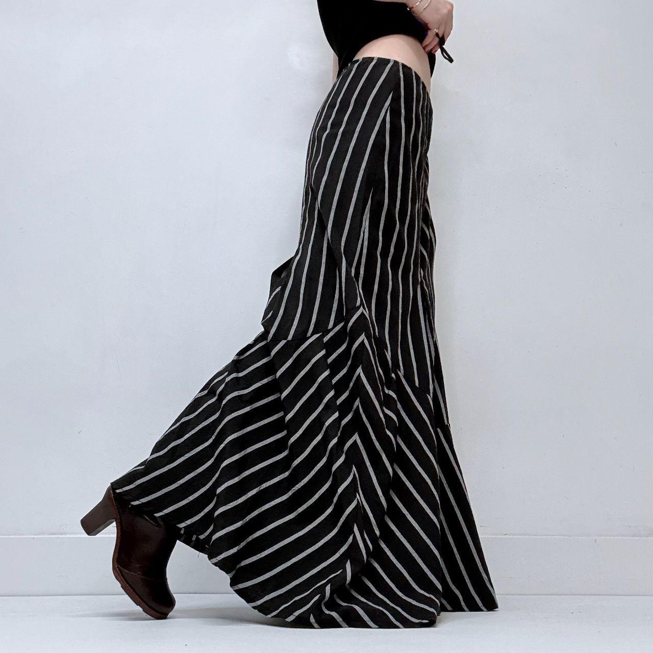 Save the Queen pinstripe flared maxi skirt