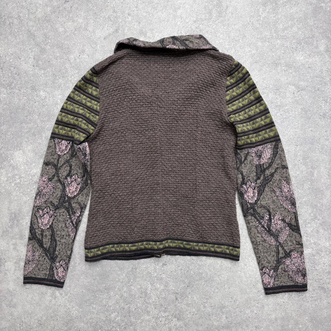Knitted patterned knit cardigan