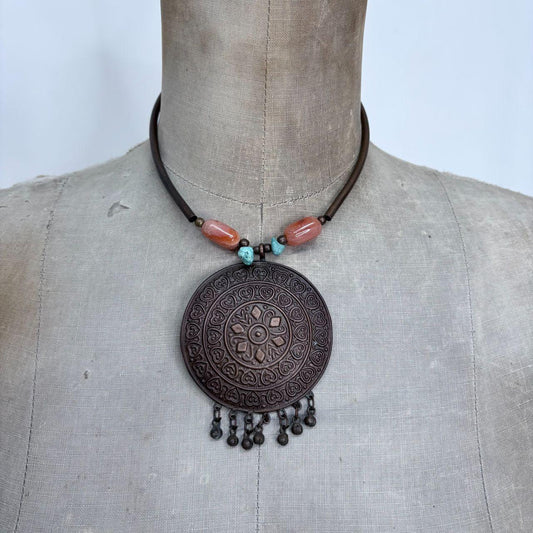 Chunky boho metal necklace