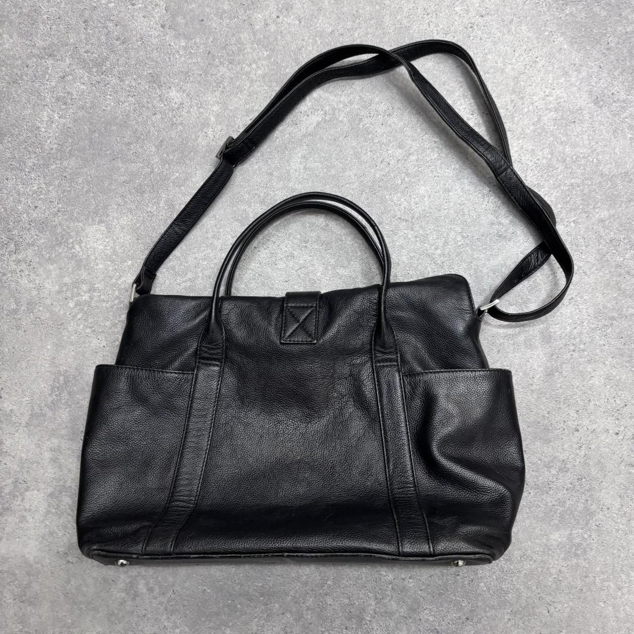 Black leather shoulder bag