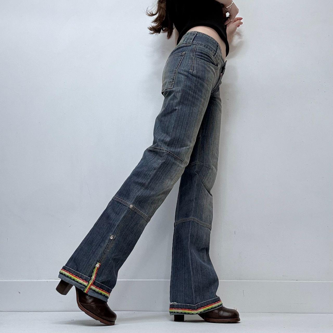 Low-rise marithe francois girbaud pinstripe jeans